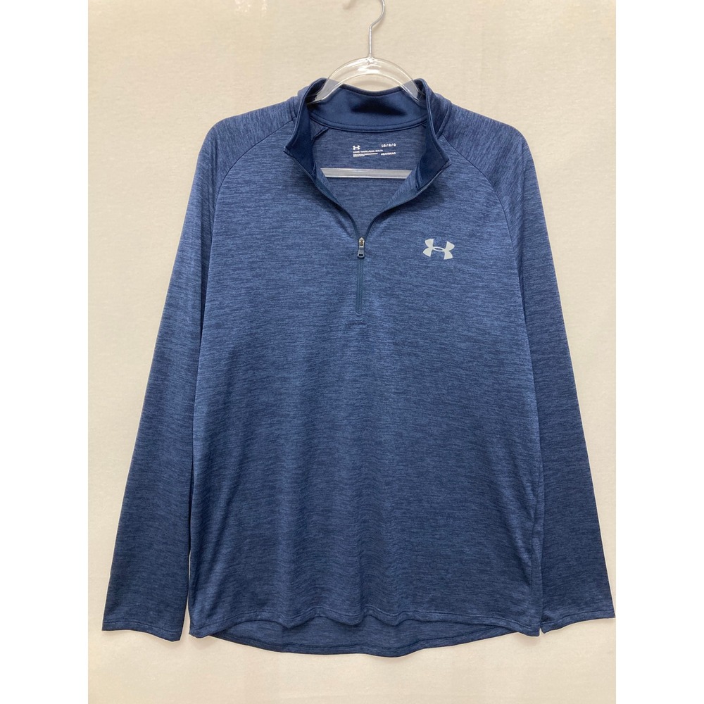 Under Armour Mens 1/4 Zip Pullover Large Navy HeatGear Tech Activewear
